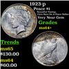 Image 1 : 1923-p Peace Dollar $1 Grades Choice+ Unc