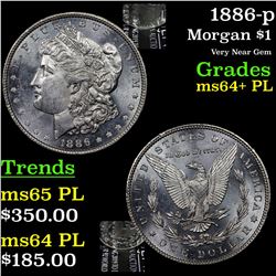 1886-p Morgan Dollar $1 Grades Choice Unc+ PL