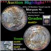 Image 1 : ***Auction Highlight*** 1878-p 7tf Rainbow Toned vam 84 Morgan Dollar $1 Graded GEM+ Unc By USCG (fc