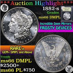 ***Auction Highlight*** 1882-s Morgan Dollar $1 Graded GEM+ UNC DMPL By USCG (fc)