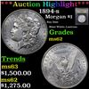 Image 1 : ***Auction Highlight*** 1894-s Morgan Dollar $1 Graded Select Unc By USCG (fc)