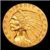 Image 2 : ***Auction Highlight*** 1915-p Gold Indian Quarter Eagle $2 1/2 Graded Unc Details By USCG (fc)