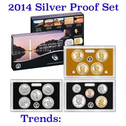 2014 United States Mint Silver Proof Set - 14 pc set, about 1 1/2 ounces of pure silver