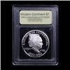 Image 2 : Proof 1990-P Eisenhower Modern Commem Dollar $1 Graded GEM++ Proof Deep Cameo By USCG