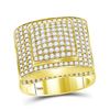 Image 1 : Mens Round Diamond Square Ring 3-3/4 Cttw 14kt Yellow Gold - REF-241R5X