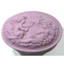  Schafer & Vater Lavender Cherubs Powder Jar #1117734