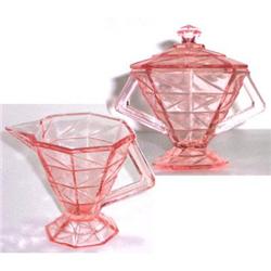 Cracked Ice Sugar Bowl, Lid and Creamer Set #1117815