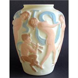 Consolidated Glass PAN and DANCING NYMPHS Vase #1117817