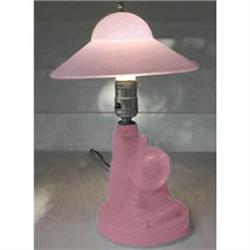 SLEEPING MEXICAN Fired on Pink Vanity Lamp #1117823