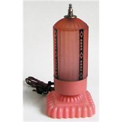 Art Deco Pink Torchiere Bedside Lamp  #1117825