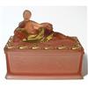 Image 1 : CLEOPATRA I Pink Satin Glass Powder Jar #1117828