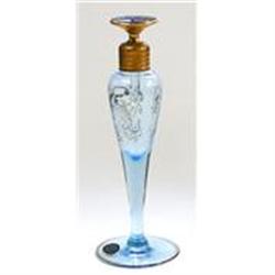 VOLUPTE Baby Blue Art Deco Glass Perfume Bottle#1117843