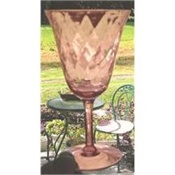 Pink Depression Glass Diamond Optic Goblet Set #1117845