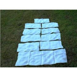 9 vintage 1950's matching linen table place #1137420