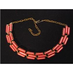 Deep Rose Thermoset Deco Necklace #1137577