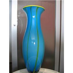 Italian Glass Striped Art Vase  #1137585
