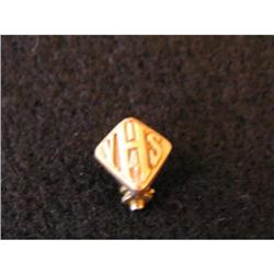 10K GOLD DIAMOND SHAPED PIN WITH INITIALS "VHS"#1137755
