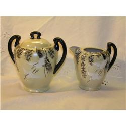 Luster Ware Sugar and Creamer #1137774