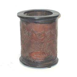 Natural Bamboo Hand Carved Brush Holder tp56 #1137789
