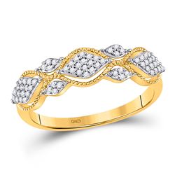 Womens Round Diamond Band Ring 1/6 Cttw 10kt Yellow Gold - REF-12R9X