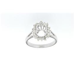 0.48 CTW Diamond Semi Mount Ring 14K White Gold - REF-62H6M
