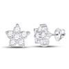 Image 1 : Womens Round Diamond Star Cluster Earrings 3/8 Cttw 10kt White Gold - REF-16H9R