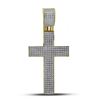 Image 1 : Mens Round Diamond Roman Cross Charm Pendant 7/8 Cttw 10kt Yellow Gold - REF-69F9W