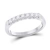 Image 1 : Womens Round Diamond Single Row Band Ring 1/3 Cttw 14kt White Gold - REF-34W9K