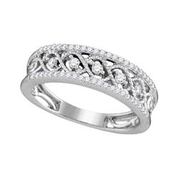 Womens Round Diamond Band Ring 1/4 Cttw 10kt White Gold - REF-21H5R