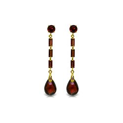 Genuine 8.6 ctw Garnet Earrings 14KT Yellow Gold - REF-43K3V