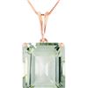 Genuine 6.5 ctw Green Amethyst Necklace 14KT Rose Gold - REF-35R2P