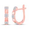 Image 1 : Womens Round Diamond Hoop Earrings 1/10 Cttw 14kt Rose Gold - REF-16A9M