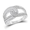 Womens Baguette Diamond Intertwined Band Ring 3/4 Cttw 14kt White Gold - REF-49K9Y