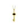 Genuine 0.50 ctw Garnet Necklace 14KT Yellow Gold - REF-32V8W