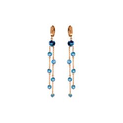Genuine 9.02 ctw Blue Topaz Earrings 14KT Rose Gold - REF-101P2H