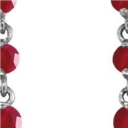 Genuine 10 ctw Ruby & Pearl Earrings 14KT White Gold - REF-37F8Z