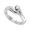 Image 1 : Round Diamond Bridal Wedding Ring Band Set 1/4 Cttw 10k White Gold - REF-30N9F