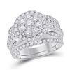 Image 1 : Round Diamond Bridal Wedding Ring Band Set 2 Cttw 14kt White Gold - REF-167M5H