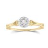 Image 1 : Womens Round Diamond Solitaire Promise Ring 1/10 Cttw 10kt Yellow Gold - REF-12N5F