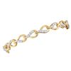 Image 1 : Womens Round Diamond Linked Teardrop Fashion Bracelet 1/6 Cttw 10kt Yellow Gold - REF-47N9F