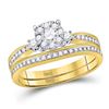 Image 1 : Round Diamond Bridal Wedding Ring Band Set 5/8 Cttw 14kt Yellow Gold - REF-63M9H