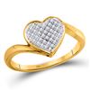 Image 1 : Womens Round Diamond Heart Cluster Ring 1/20 Cttw 10kt Yellow Gold - REF-11Y9N