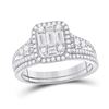 Image 1 : Round Diamond Bridal Wedding Ring Band Set 1 Cttw 14kt White Gold - REF-76W5K