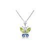 Image 1 : Genuine 0.60 ctw Peridot & Blue Topaz Necklace 14KT White Gold - REF-23P5H