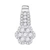 Image 1 : Womens Round Diamond Cluster Slider Pendant 1/2 Cttw 10kt White Gold - REF-27W9K