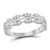 Image 1 : Womens Round Diamond Contoured Symmetrical Band Ring 3/8 Cttw 14kt White Gold - REF-27A9M