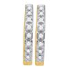 Image 1 : Womens Round Diamond Single Row Hoop Earrings 1/8 Cttw 10kt Yellow Gold - REF-9R5X