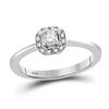 Image 1 : Round Diamond Solitaire Bridal Wedding Engagement Ring 1/4 Cttw 10kt White Gold - REF-28W9K