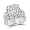 Image 1 : Round Diamond Bridal Wedding Ring Band Set 2 Cttw 14kt White Gold - REF-154R9X