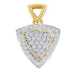 Womens Round Diamond Triangle Frame Cluster Pendant 1/6 Cttw 10kt Yellow Gold - REF-10Y5N